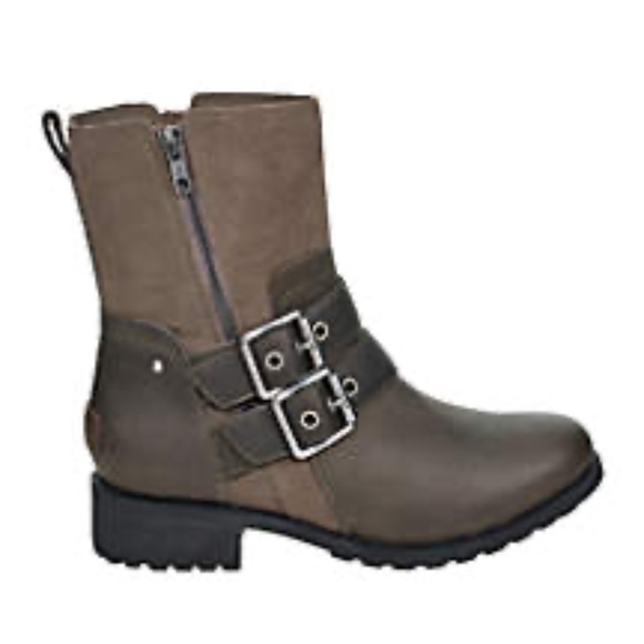 UGG “Wilde” leather waterproof Moto biker buckle boots - Picture 1 of 16